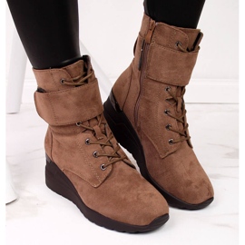 Braun Braune Keilstiefel für Damen Jezzi 2