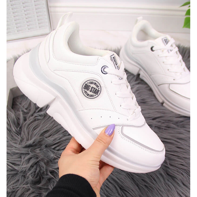 Damen Sportschuhe auf der weißen Plattform Big Star II274314 2