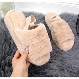 Beige Pelzhausschuhe für Damen Seastar 2