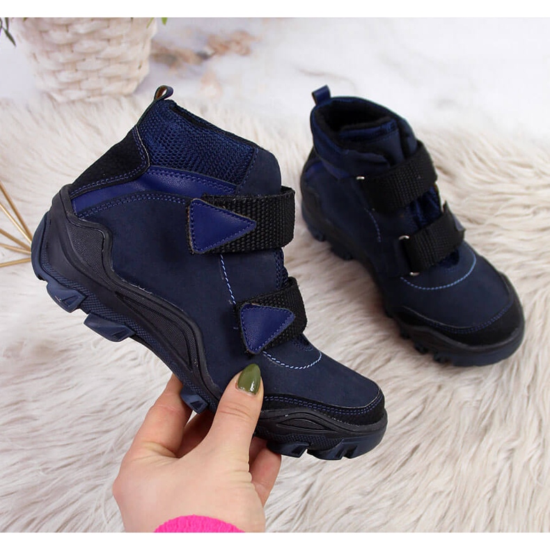 Trapper für Jungen mit Klettverschluss marineblau Kornecki 6394 1