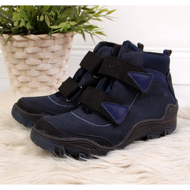 Trapper für Jungen mit Klettverschluss marineblau Kornecki 6394 2