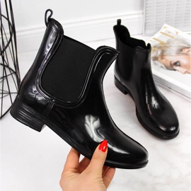 Damen-Galoschen schwarz lackierte Jodhpur-Stiefel T.Sokolski 2