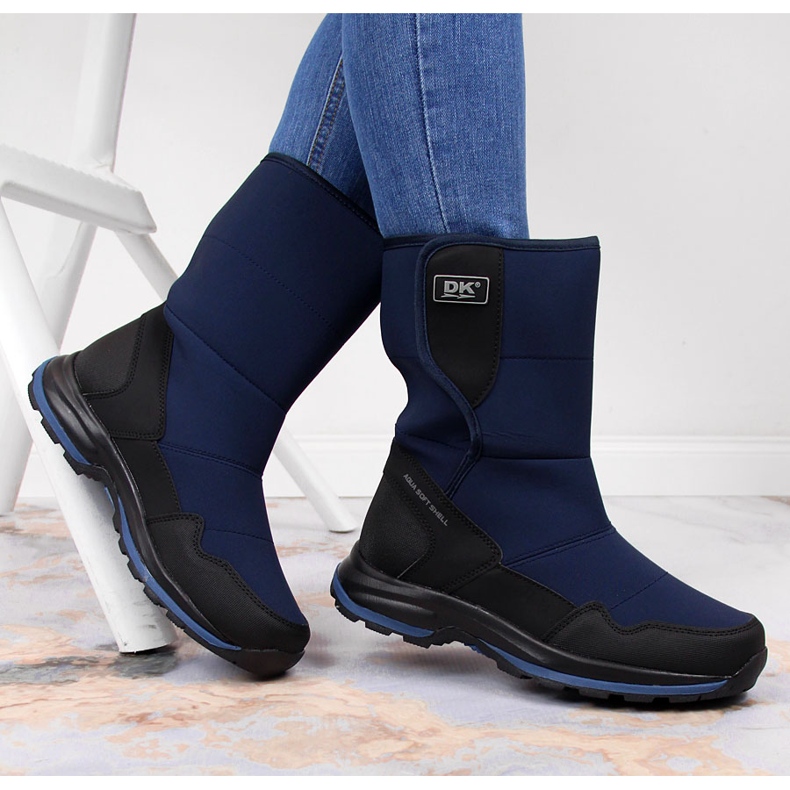 Wasserdichte Schneestiefel für Damen mit Klettverschluss marineblau DK 1
