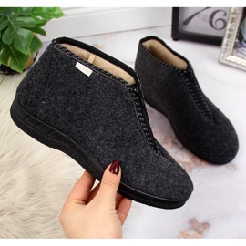 Damenhausschuhe, isoliert mit Reißverschluss, grau Cloxx 2