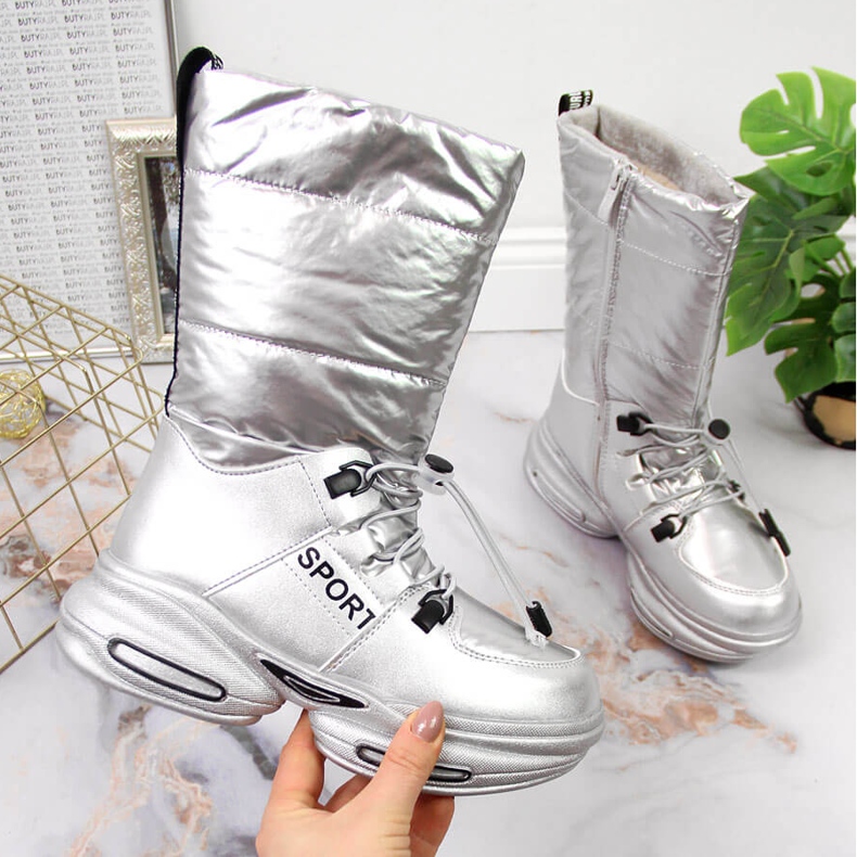 Kinderschneeschuhe auf der silbernen Plattform Tom.m silber- 1