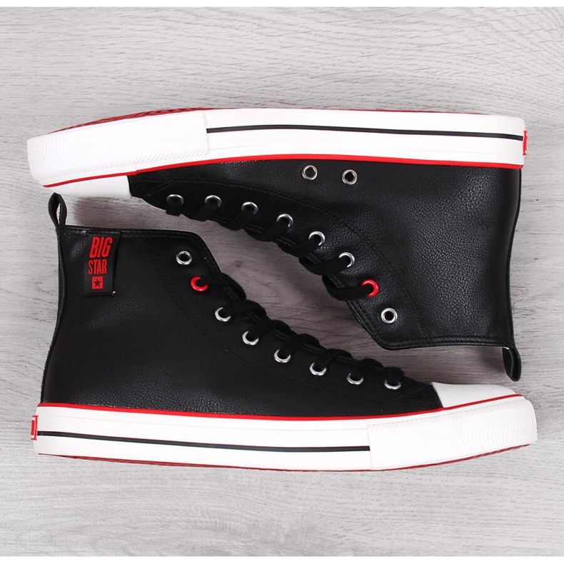 Herren-High-Top-Sneakers mit schwarzem Eco-Leder Big Star JJ174070 2