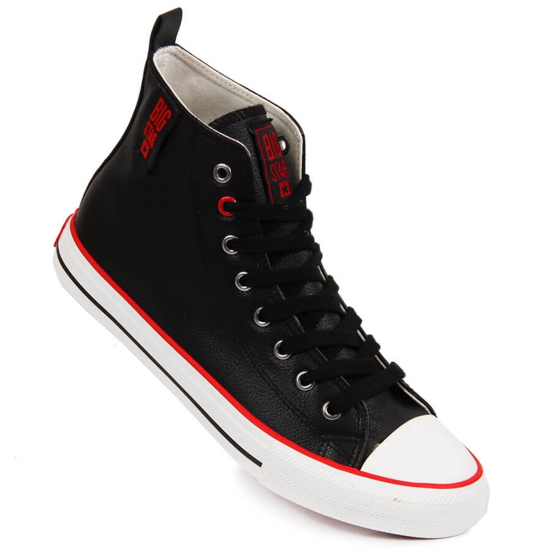 Herren-High-Top-Sneakers mit schwarzem Eco-Leder Big Star JJ174070 1