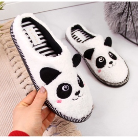 Damenhausschuhe Haustiere Panda Galop weiß 2