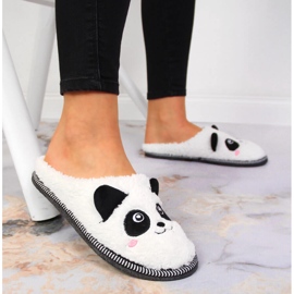Damenhausschuhe Haustiere Panda Galop weiß 4