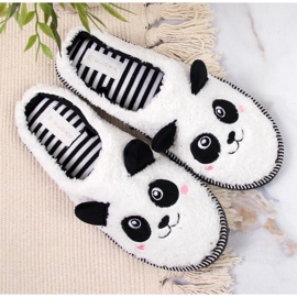 Damenhausschuhe Haustiere Panda Galop weiß 3
