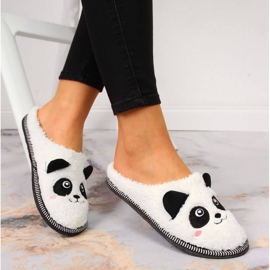 Damenhausschuhe Haustiere Panda Galop weiß 1