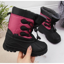 Isolierte Kinder-Schneestiefel rosa Gallop schwarz 1