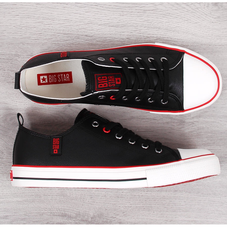 Niedrige Herren-Sneaker aus schwarzem Kunstleder Big Star JJ174068 2