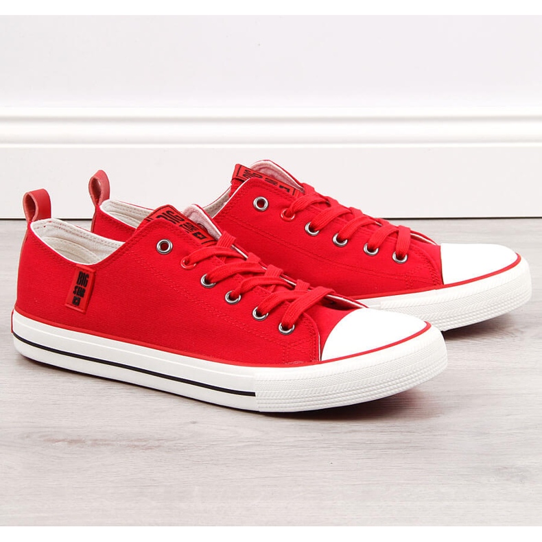 Niedrige Turnschuhe für Herren in Rot, Textil Big Star JJ174063 1