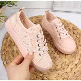 Turnschuhe für Mädchen aus Spitze hellrosa Big Star JJ374006 1