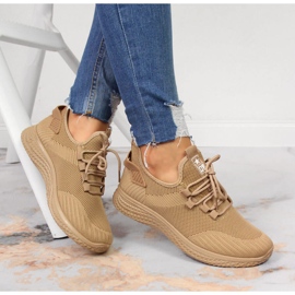 Hellbeige Mesh-Sportschuhe NEWS 2