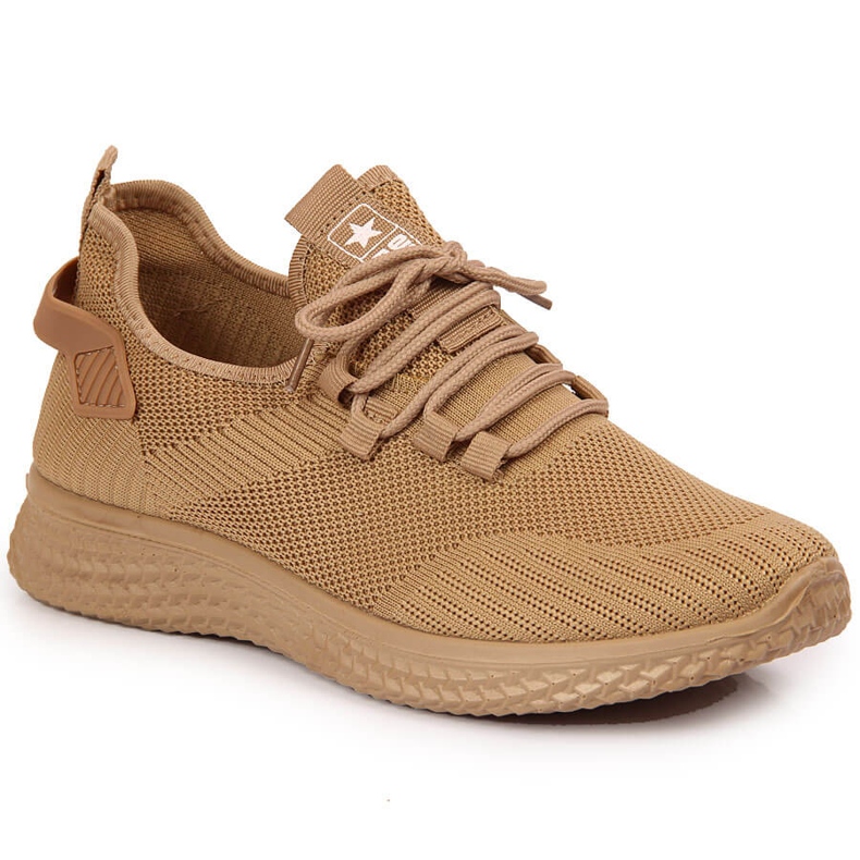 Hellbeige Mesh-Sportschuhe NEWS 1
