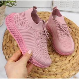 Sportschuhe aus rosa Mesh für Mädchen NEWS 1