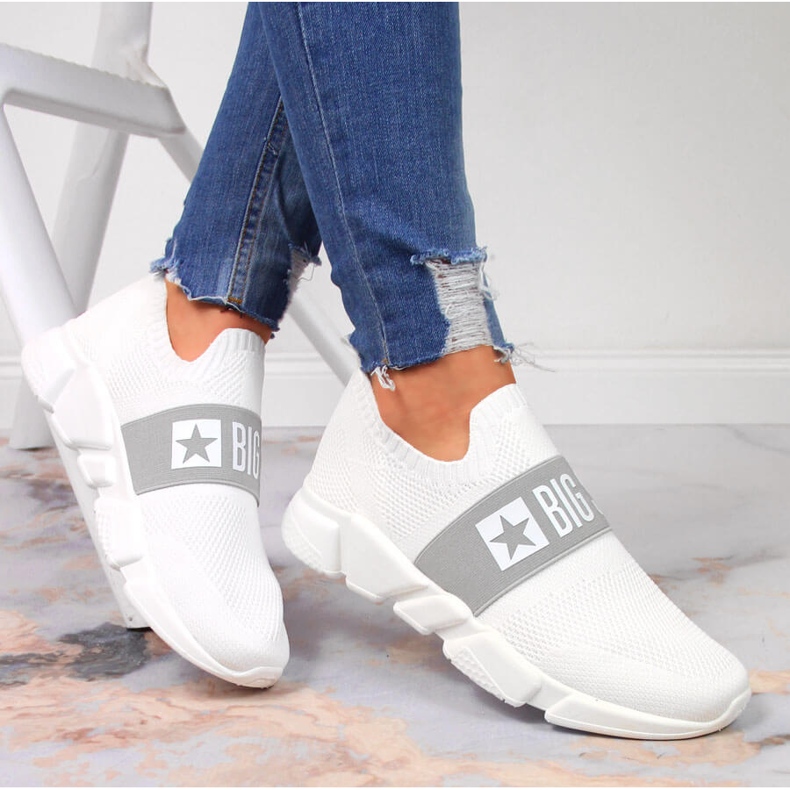 Schlüpfen Sie auf weiße Sportschuhe Big Star JJ274297 1