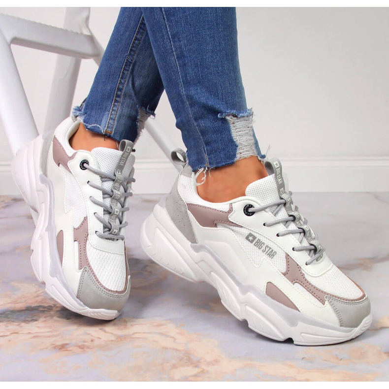 Damen Sportschuhe auf der weißen Plattform Big Star HH274255 mehrfarbig 1