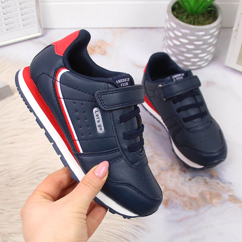 American Club marineblaue Sportschuhe mit Klettverschluss für Kinder navy blau 1