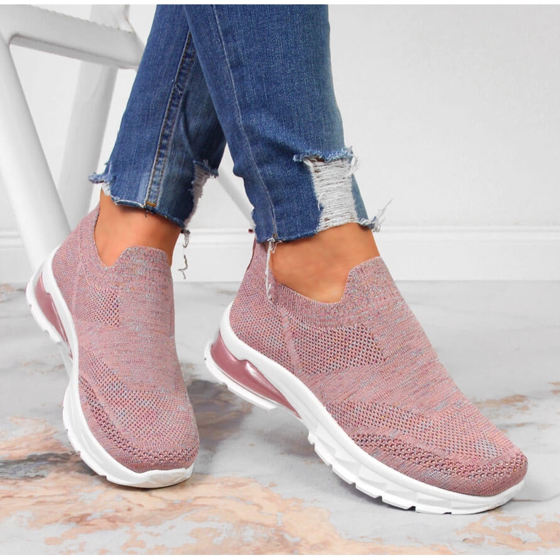 Damen Sportschuhe schlüpfen auf rosa Potocki 1