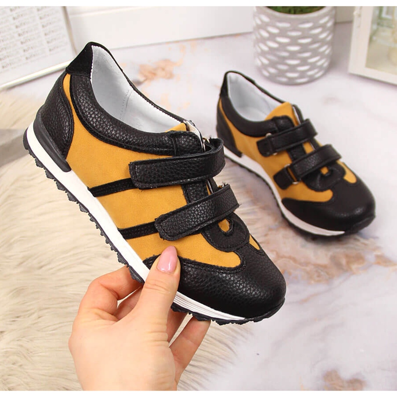 Jungenschuhe mit Klettverschluss camel Kornecki 6291 schwarz mehrfarbig 1