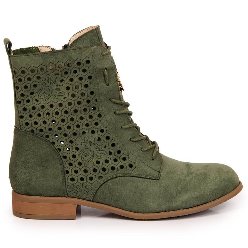 Frühlingsstiefel für Damen, durchbrochene Olive Jezzi grün 1
