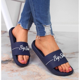 Marineblaue Sportpantoffeln Big Star JJ274A299 navy blau 1