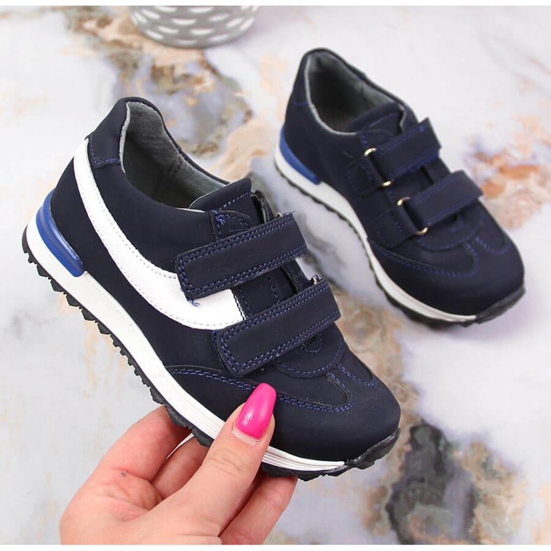 Jungenschuhe mit Klettverschluss marineblau Kornecki 6122 navy blau 1