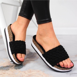 Schwarze Potocki Plateau-Slipper für Damen 1