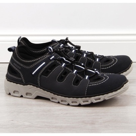 Marineblaue Lederschuhe für Herren Rieker 14507-14 1