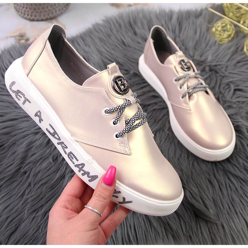 S.Barski Damen-Brogues mit perlrosa Plateau von S. Barski 1