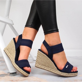 Sandalen Espadrilles auf Wedges Marineblau Big Star JJ274977 navy blau 1