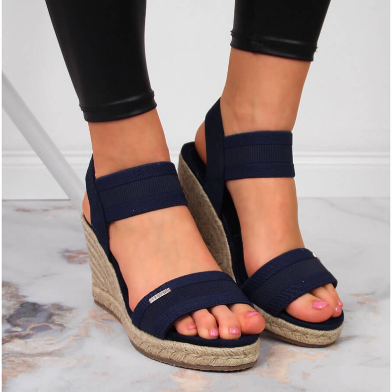 Sandalen Espadrilles auf Wedges Marineblau Big Star JJ274977 2