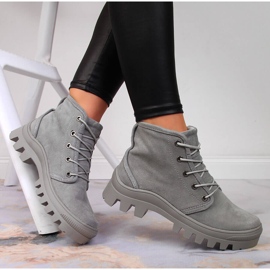 Graue Damen-Sneakers aus grauem Leder von Filippo 1