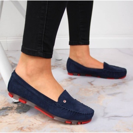 Marineblaue Wildleder-Loafer für Damen Filippo 2