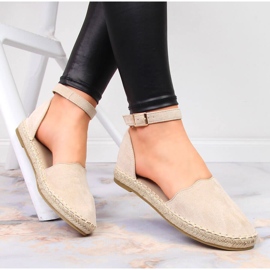 Beige Espadrilles für Damen Jezzi Sandalen 1