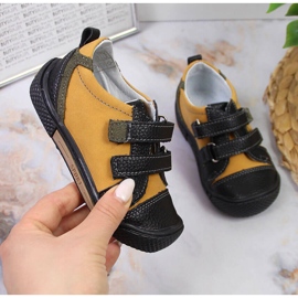 Jungenschuhe mit Klettverschluss camel Kornecki 6823 braun schwarz 1