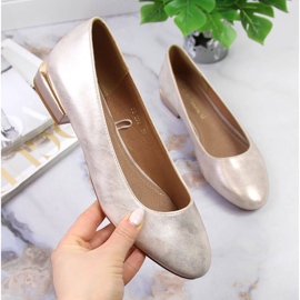 Goldfarbene hochhackige Ballerinas für Damen Sergio Leone golden 1