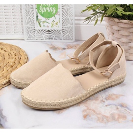 Beige Espadrilles Damen Sandalen eVento 2