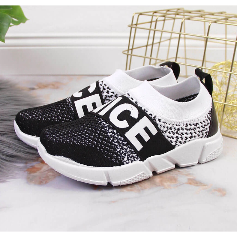 McKeylor Sportschuhe zum Hineinschlüpfen für Kinder schwarz-weiss 2