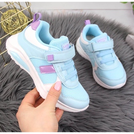 Sportschuhe für Mädchen mit Klettverschluss blau American Club 1