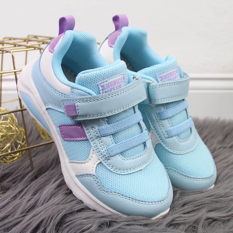 Sportschuhe für Mädchen mit Klettverschluss blau American Club 2