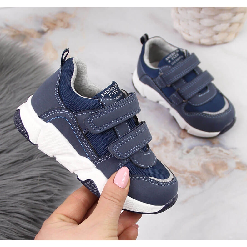 Marineblaue Sportschuhe für Kinder von American Club navy blau 1