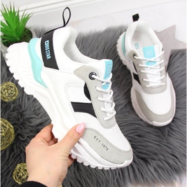 Weiß Big Star JJ274A412 weiße Damenturnschuhe grau mehrfarbig 1