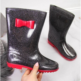 American Club schwarze Brokat-Galoschen für Mädchen 1