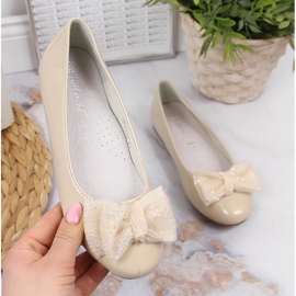 S.Barski Beige Lackballerinas für Mädchen S. Barski 1