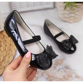 S.Barski Ballerinas für Mädchen mit Gummiband schwarz S. Barski 1