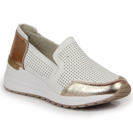 Keilschuhe aus Leder, weiß Filippo 1